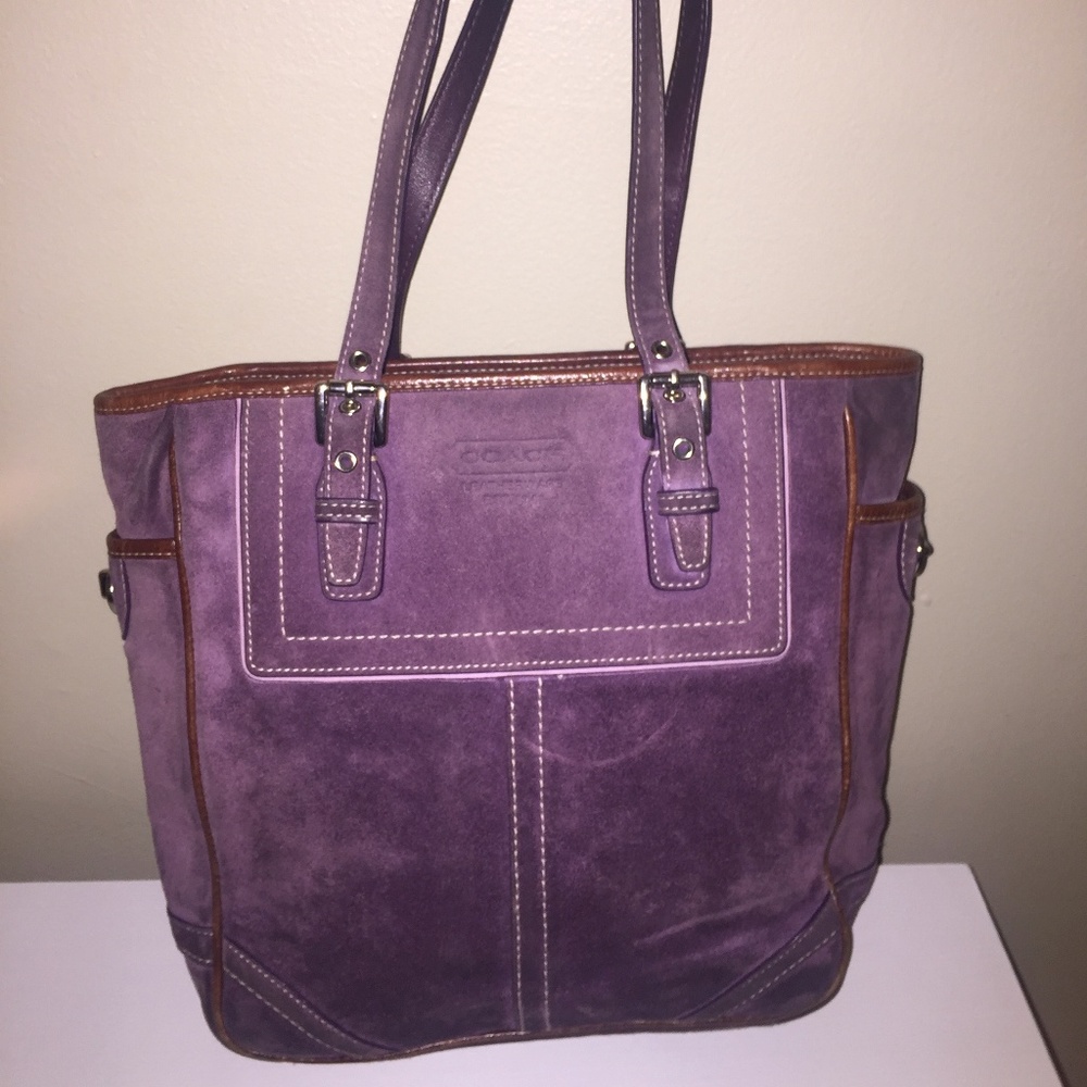 Purple Coach Suede Purse